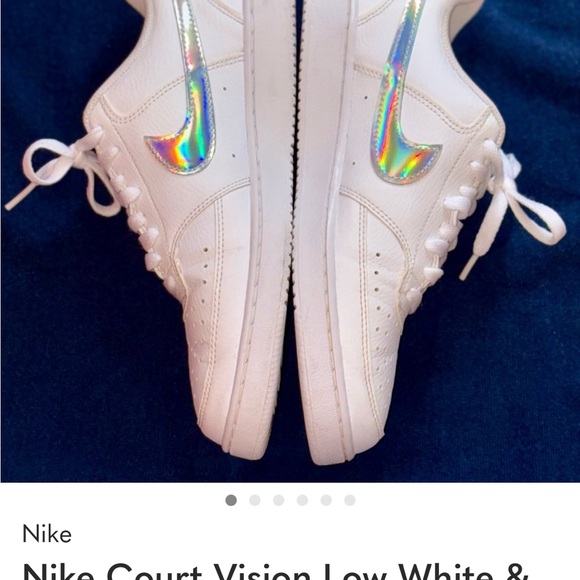 🔥Nike Women's BUY ME 🔥 White Sneakers with Holographic Swoosh 📦 - Picture 7 of 8